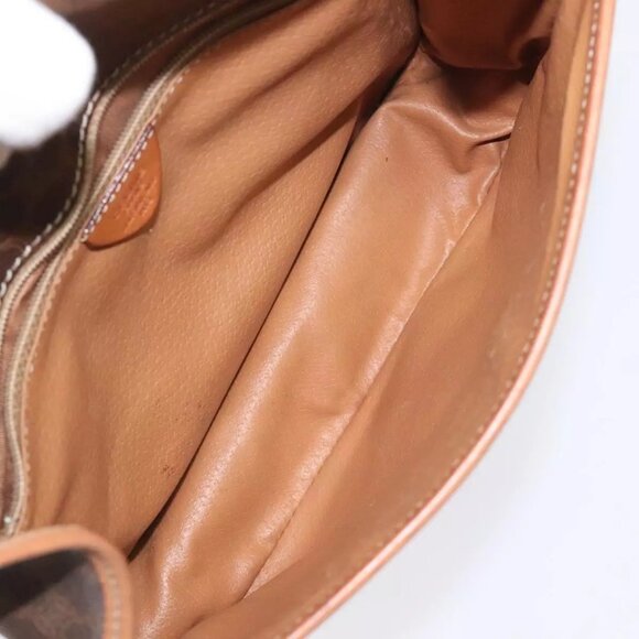 CELINE Macadam Canvas Shoulder Bag PVC Leather Brown Gold Auth KD054 - Picture 12 of 16